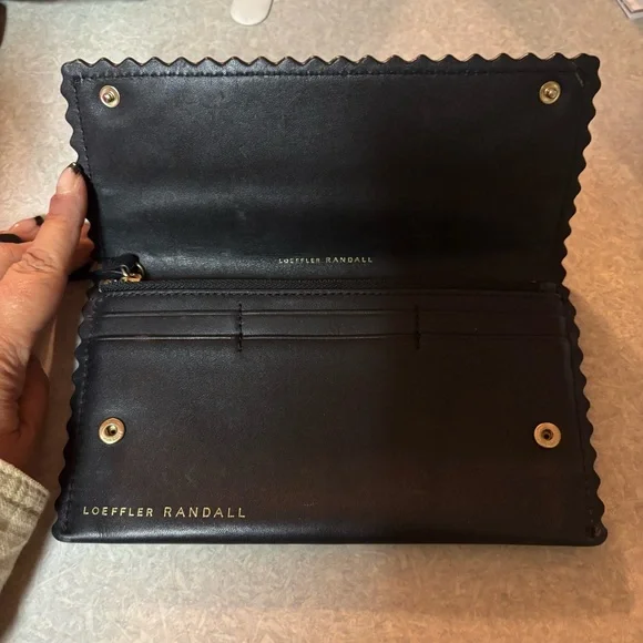 Loeffler Randall Everything Preppy Minimalist Scalloped Quiet Luxury Wallet - Picture 4 of 9